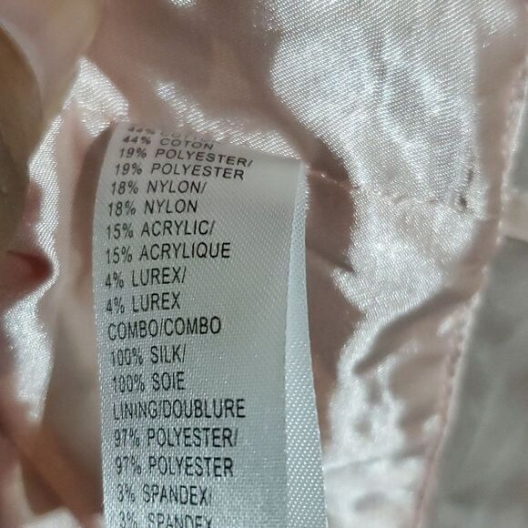 BADGLEY MISCHKA Pink Tweed Jacket with Sheer Panels - Size Medium - Picture 11 of 11